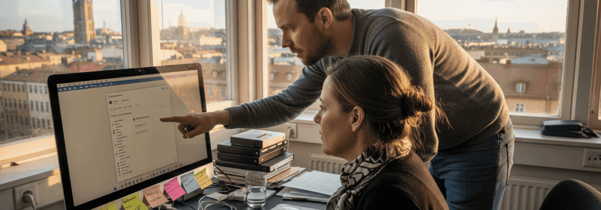 IT-tekniker som hjälper användare med Mac-relaterade problem